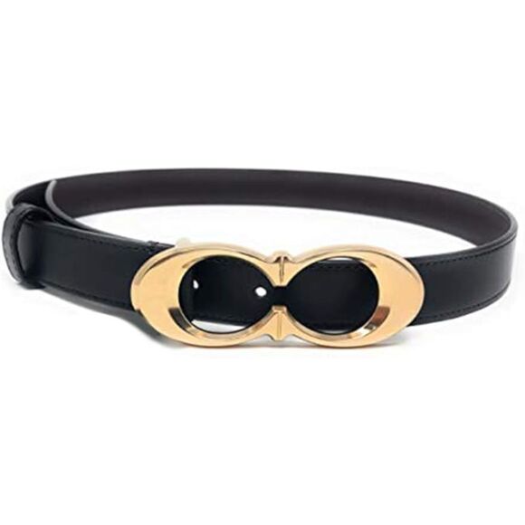 Coach Women’s Signature Buckle Belt, 25mm – 100% Leather, Black, Size L - Picture 1 of 1